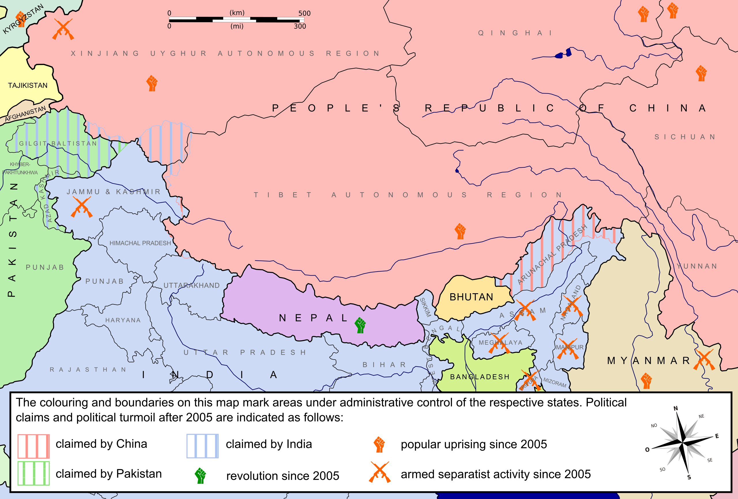 himalayan mountains world map