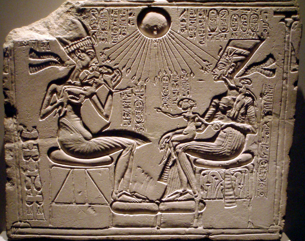 Akhenaten and Nefertiti with their Children