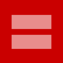 The HRC equal sign logo reworked in red and pink to show particular support for same-sex marriage. Hrc logo red.svg