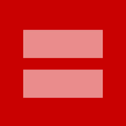 The HRC equal sign logo reworked in red and pink to show particular support for same-sex marriage.