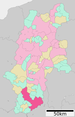 Iidas läge i Nagano prefektur