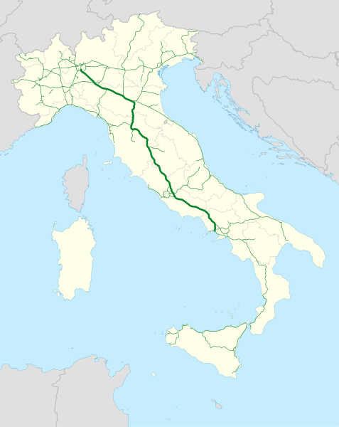 File:Italia - mappa autostrada A1.svg