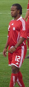 Peters playing against Peru at BMO Field on 4 September 2010. Jamiepetersperu.jpg