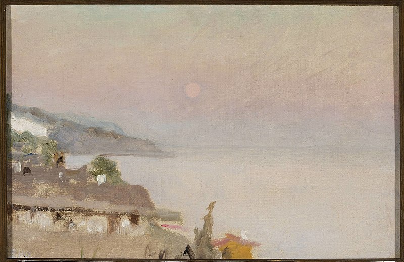 File:Jan Ciągliński - Moonlit evening in Yalta. From the journey to Crimea - MP 1455 MNW - National Museum in Warsaw.jpg