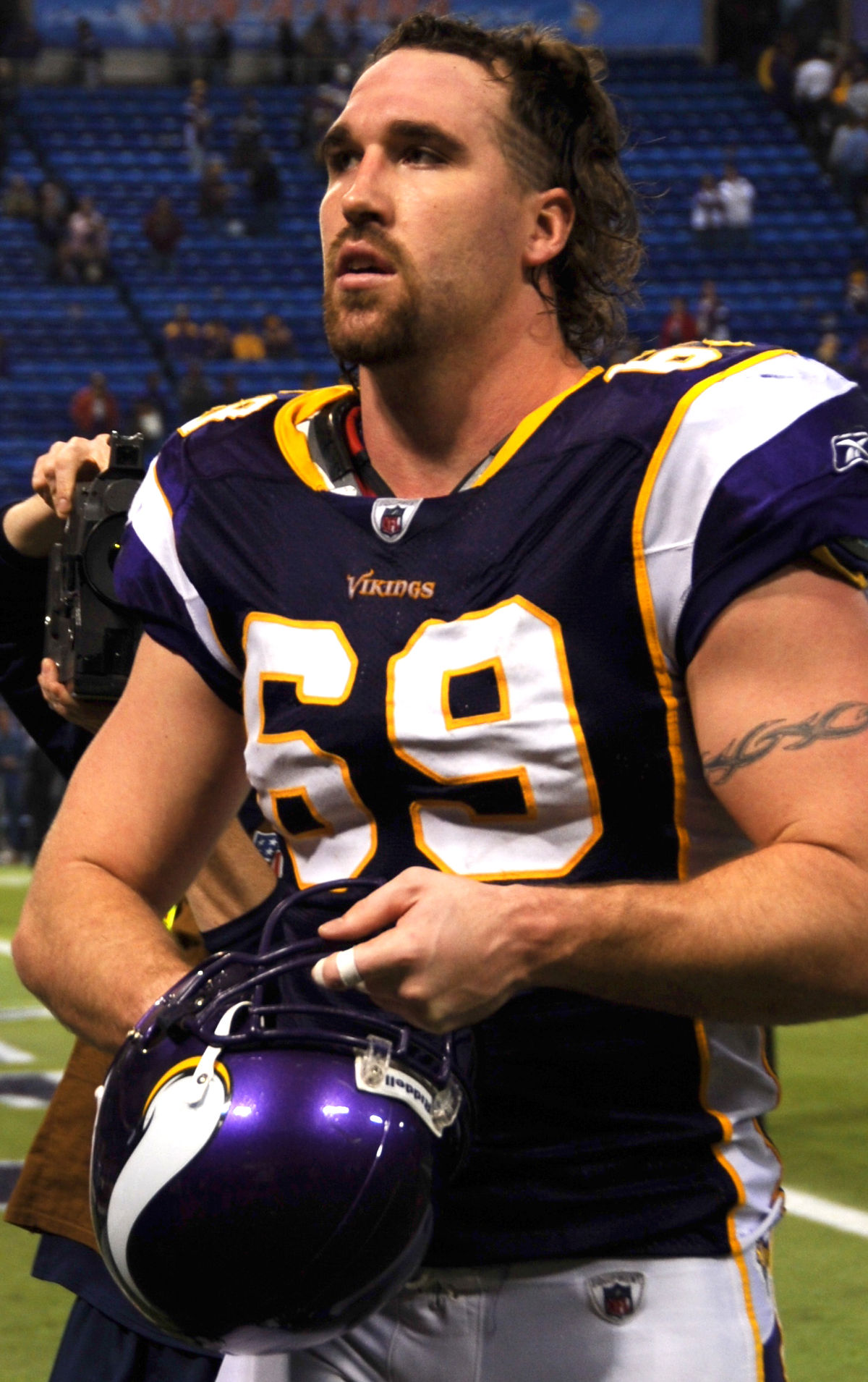 Minnesota Vikings defensive end Jared Allen (69) on the sideline