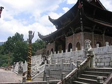 Buddhista templom a Csiuhua-hegyen