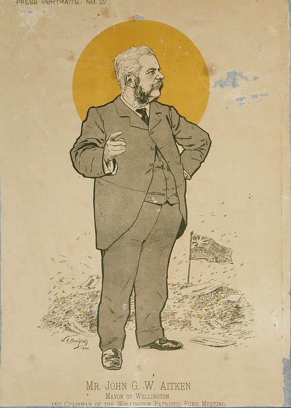 John Guthrie Wood Aitken caricature, 1900