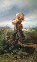 «Дети, бегущие от грозы», Константин Маковский, 1872 / Children running from the storm by Konstantin Makovsky