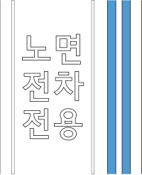 Korea Traffic Safety Sign - Road Mark - 504-2 Tram Lane.svg