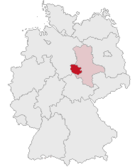Mapa de Alemania, situación del distrito de Harz