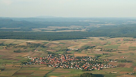 Ortsteil Maar (Luftbild) English: a former village, now part of Lauterbach, one of the Subdivisions