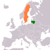 Location map for Lithuania and Sweden.