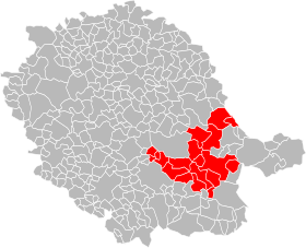 Localizarea Comunității municipiilor Sidobre Vals et Plateaux