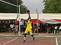 Looball player in action during a unity tournament in Adamawa State, northern Nigeria.