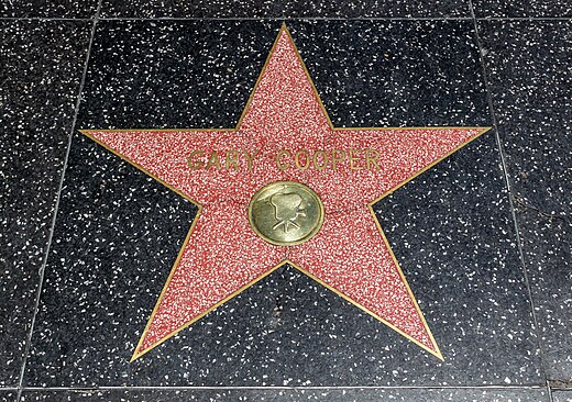 Cooper's star on the Hollywood Walk of Fame