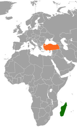 Карта с указанием месторасположения Мадагаскара и Турции