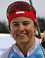 Čeština: Anna Mąka  po dojezdu do cíle stíhacího závodu na Světovém poháru v biatlonu v Novém Městě na Moravě 2023 English: Biathlon World Cup in Nové Město na Moravě 2023 – Anna Mąka.