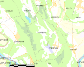 Mapa obce Saint-Bois