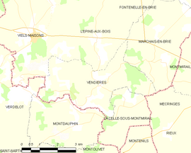 Mapa obce Vendières