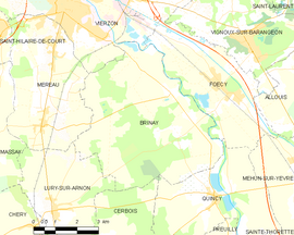 Mapa obce Brinay