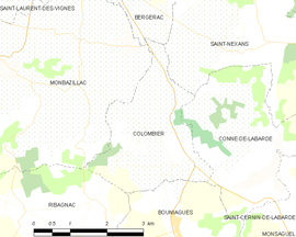 Mapa obce Colombier