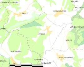 Mapa obce Durnes