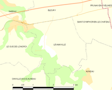 Carte de la commune de Levainville.