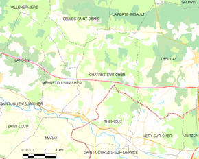 Poziția localității Châtres-sur-Cher