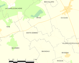 Mapa obce Sainte-Gemmes