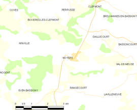 Mapa obce Noyers