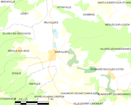 Mapa obce Damvillers