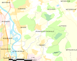Mapa obce Rurange-lès-Thionville