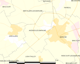 Mapa obce Avesnes-lès-Bapaume