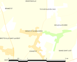 Mapa obce Sassetot-le-Malgardé