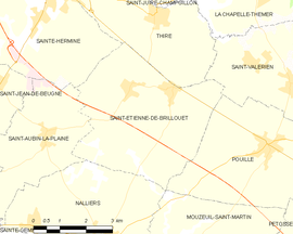 Mapa obce Saint-Étienne-de-Brillouet