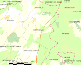 Mapa obce Harmonville