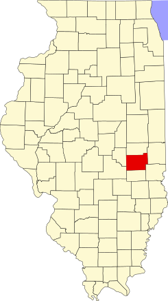 Kort over Illinois, der fremhæver Coles County.svg