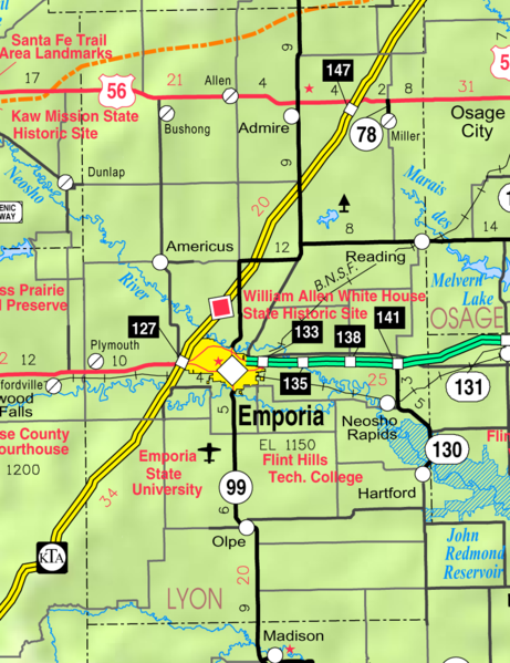 File:Map of Lyon Co, Ks, USA.png