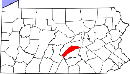 Location of Juniata County in Pennsylvania
