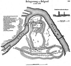 Plan of siege of Belgrade in 1688