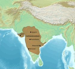 The Satavahana (Andhra) Empire in the 1st century AD