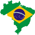 Português: Mapa do Brasil com a bandeira nacional. English: Map of Brasil with flag.