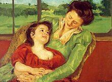 Mary Cassatt, Mere et enfant (Reine Lefebre and Margot before a Window), c.1902 Mary Cassatt, 1902, Reine Lefebre and Margot before a Window.jpg