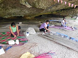 Mat (Banig) Weaving at Saob Cave in Brgy. Basiao, Basey, Samar.JPG