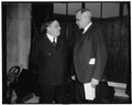 Mayors meet at senate hearing. Washington, D.C., Jan. 17. Mayors of two of the country's largest cities, New York, Fiorello La Guardia (left) and Mayor Harold H. Burton of Cleveland met LCCN2016872883.tif