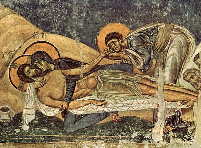 Frescoes in Nerezi near Skopje (1164), with their unique blend of high tragedy, gentle humanity, and homespun realism, anticipate the approach of Giot