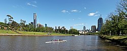 Yarra River & Melbourne City Skyline View at Alexandra Gardens Melbourne Yarra River.jpg