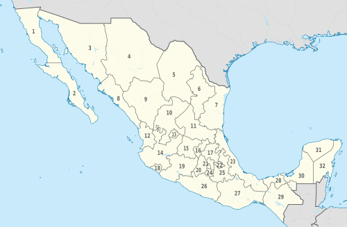 Mexico, administrative divisions - Nmbrs - monochrome.svg