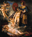 シャルル・メニエ『愛に対して若者を守る知恵』1810年頃。油彩、キャンバス、242×206cm。カナダ国立美術館