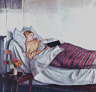 The Sick Girl by Michael Peter Ancher on Disease